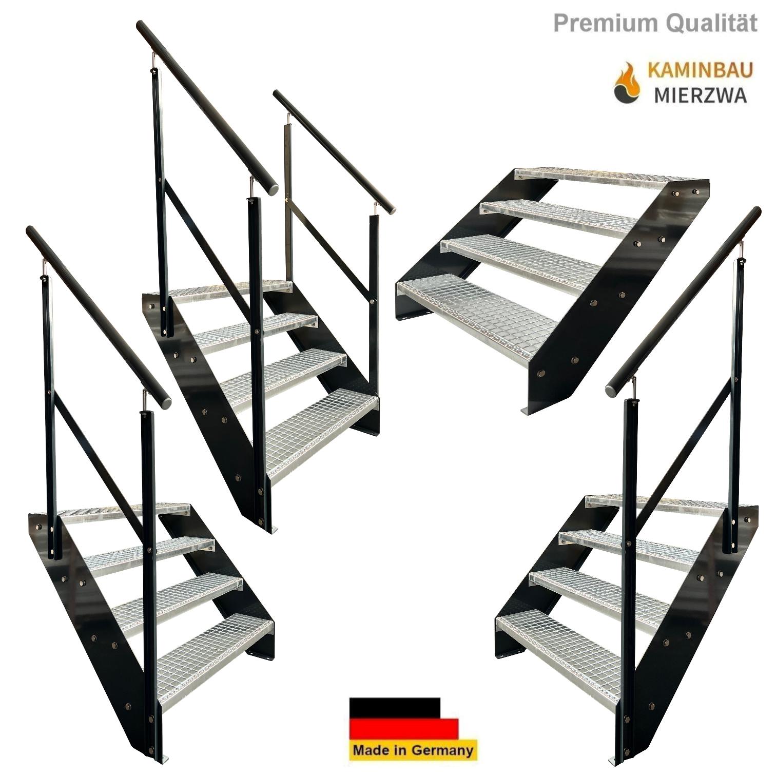 Straight staircase balustrade, 4-piece set. Stringers and balustrade powder-coated. H: 76 cm Straight staircase balustrade, 4-piece set. Stringers and balustrade powder-coated. H: 76 cm