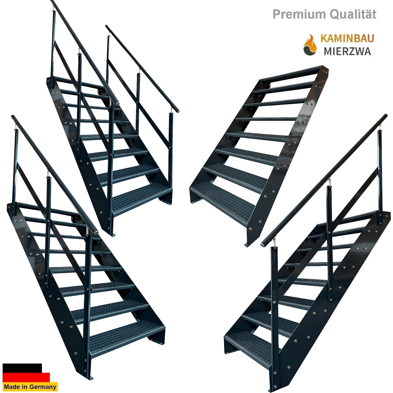 Straight staircase banister, 8 sections, fully powder-coated, H: 152 cm Straight staircase banister, 8 sections, fully powder-coated, H: 152 cm