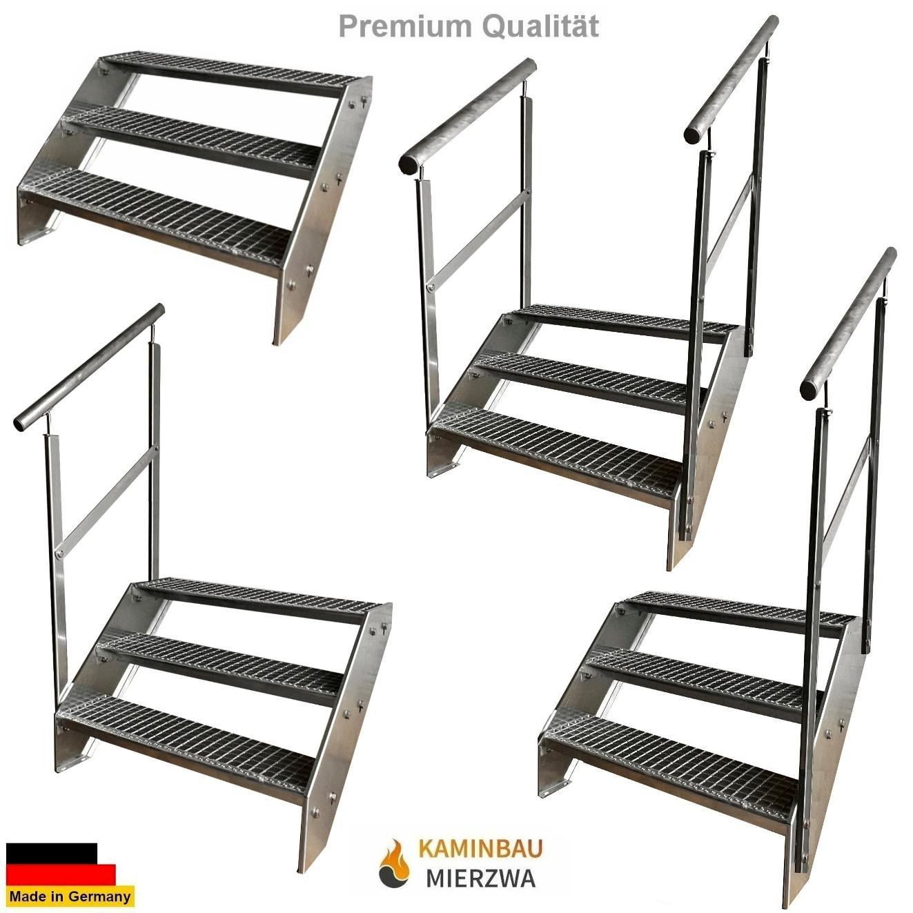 Wangentreppe Geländer 3 Stu. Verzinkt H:57cm Wangentreppe Geländer 3 Stu. Verzinkt H:57cm