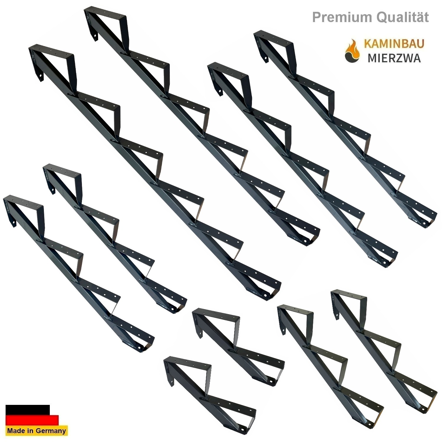 1 Paar Treppenholme für Holzstufen Anthrazit 2-6 Stufen 1 Paar Treppenholme für Holzstufen Anthrazit 2-6 Stufen