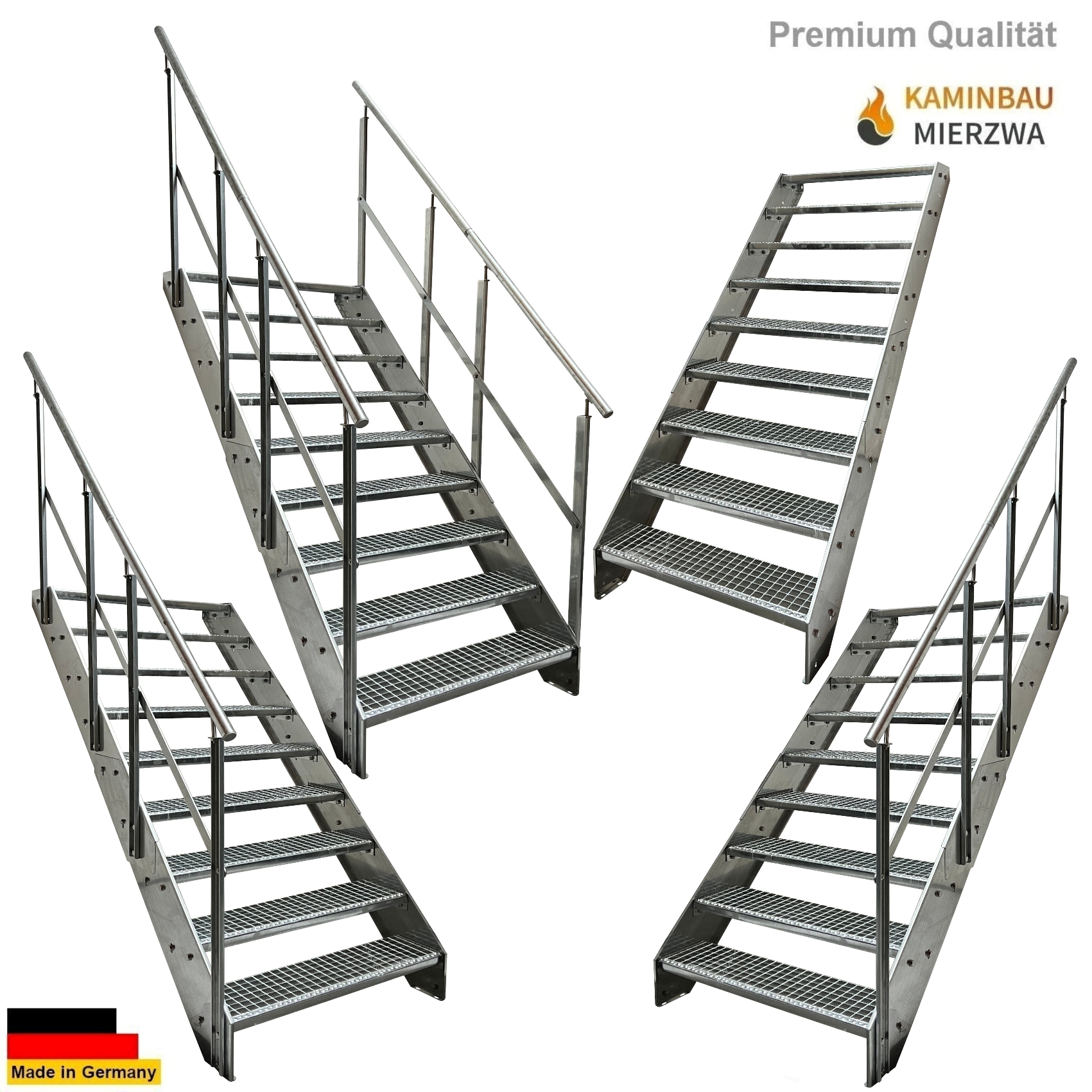 Wangentreppe Geländer 9 Stu. Verzinkt H:171cm Wangentreppe Geländer 9 Stu. Verzinkt H:171cm