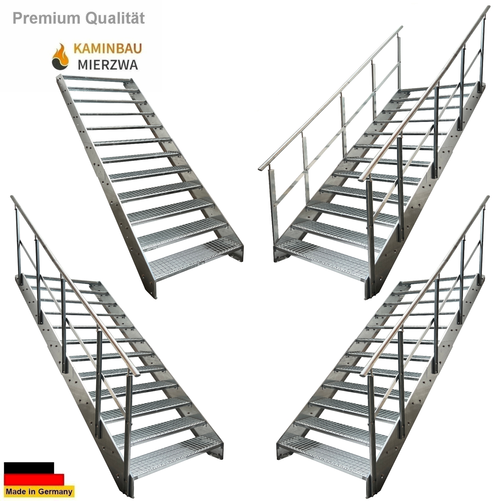 Wangentreppe Geländer 12 Stu. Verzinkt H:228cm Wangentreppe Geländer 12 Stu. Verzinkt H:228cm