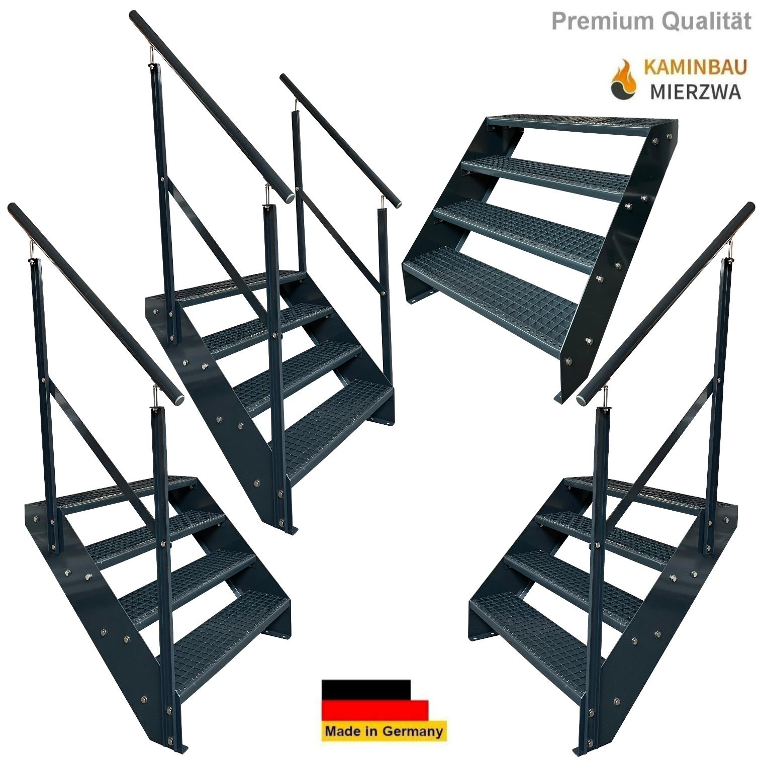 Wangentreppe Geländer 4 Stu. Ganz Pulverlackiert H:76cm Wangentreppe Geländer 4 Stu. Ganz Pulverlackiert H:76cm