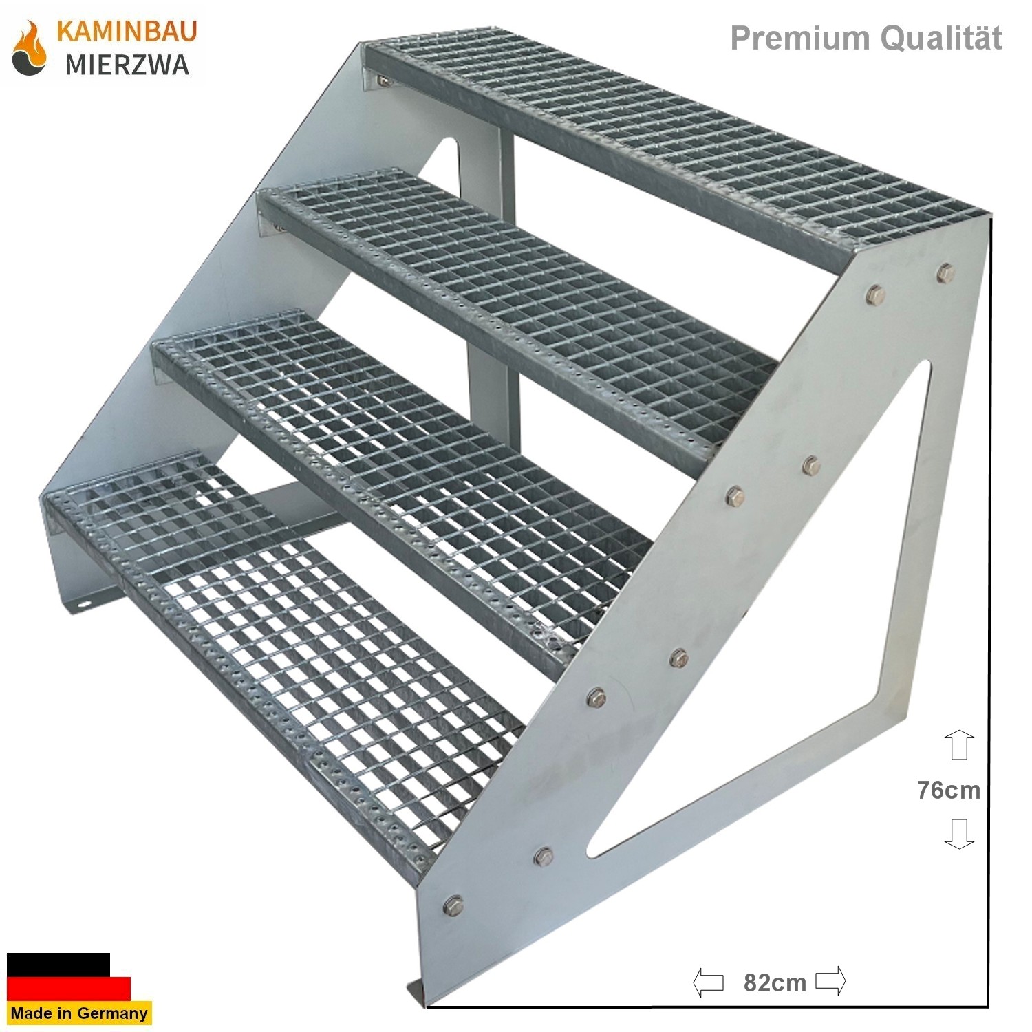 Außen Stahltreppe Freistehend 4 Stufen 76cm Verzinkt Außen Stahltreppe Freistehend 4 Stufen 76cm Verzinkt