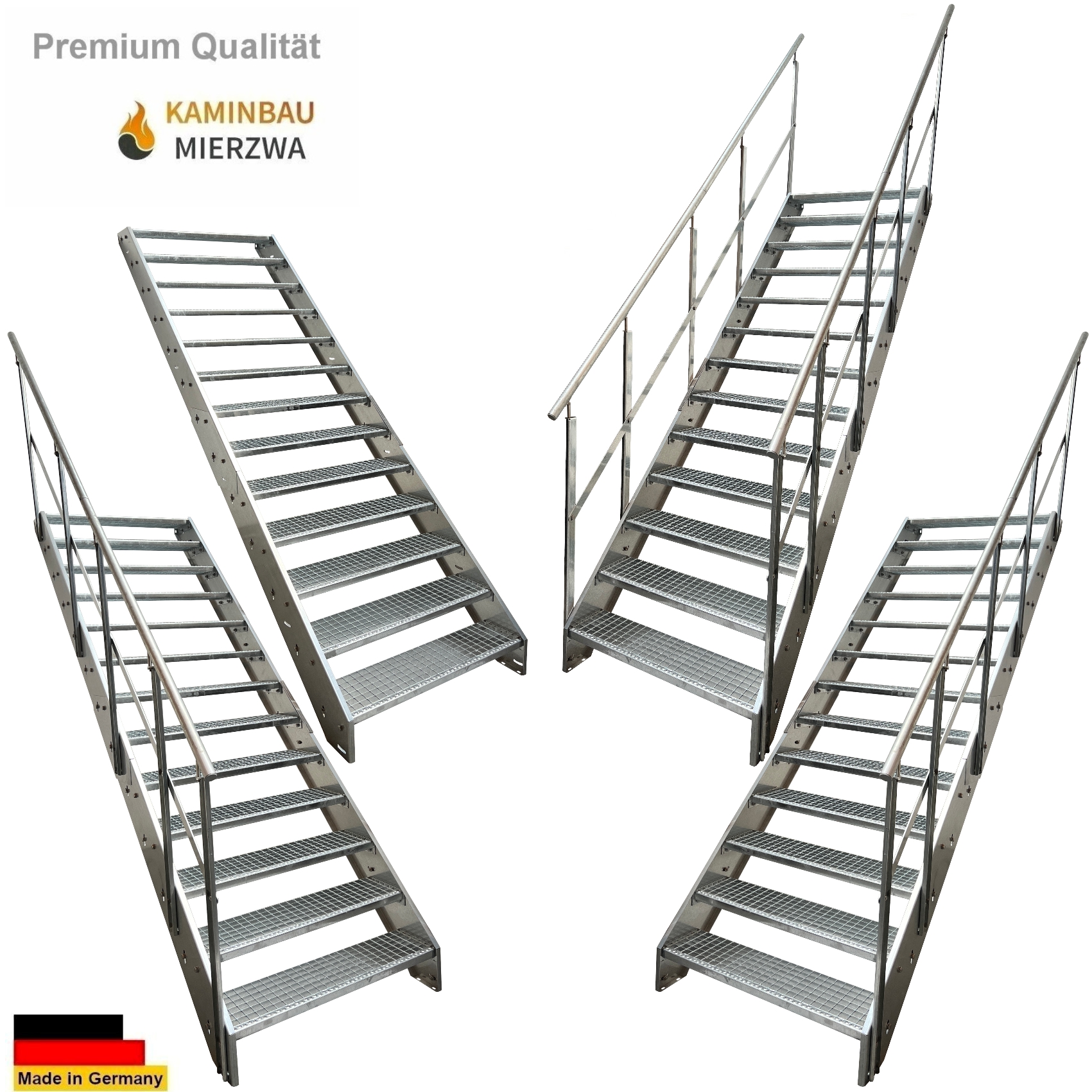 Wangentreppe Geländer 13 Stu. Verzinkt H:247cm Wangentreppe Geländer 13 Stu. Verzinkt H:247cm