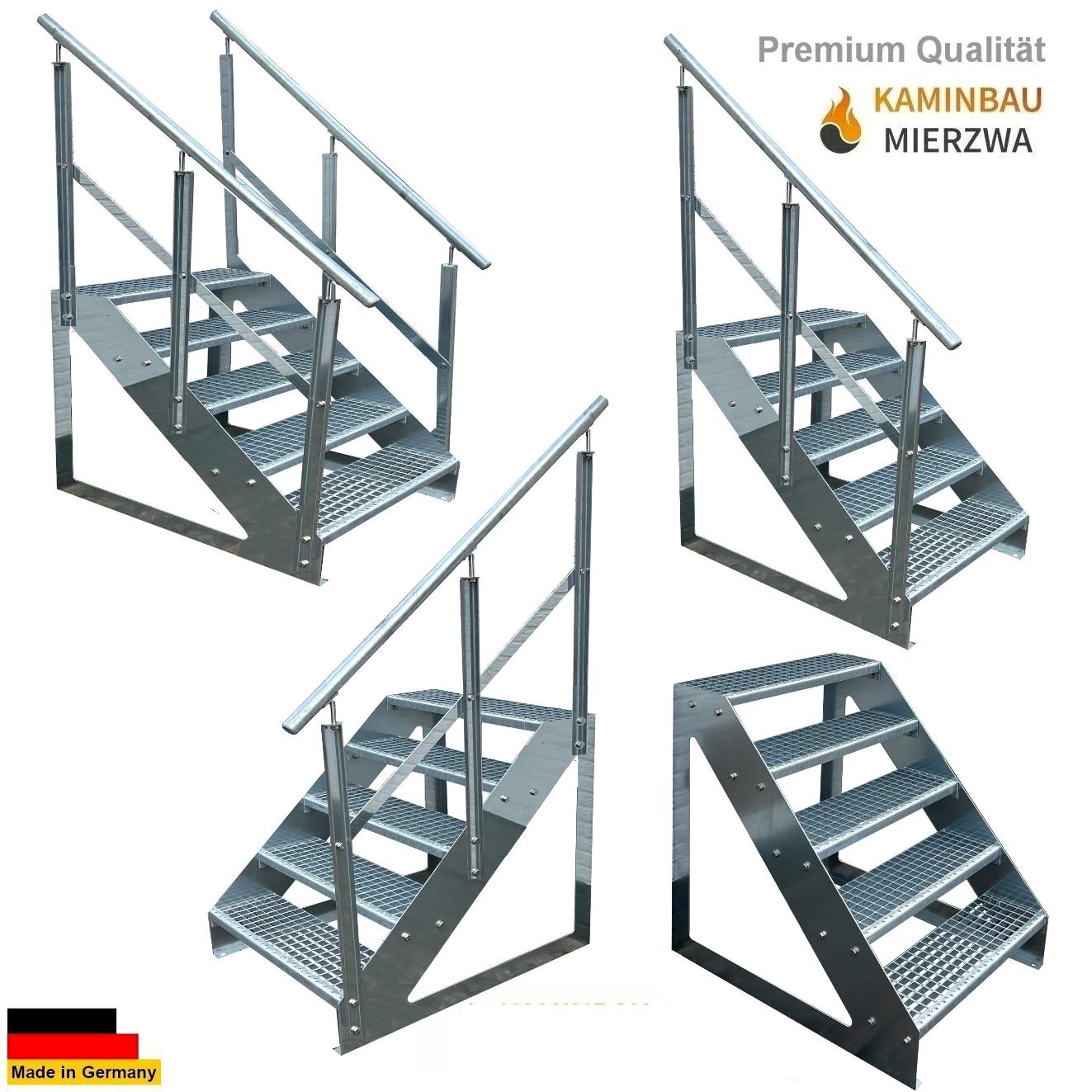 Außen Stahltreppe Freistehend Geländer 5 Stufen 95cm Verzinkt Außen Stahltreppe Freistehend Geländer 5 Stufen 95cm Verzinkt