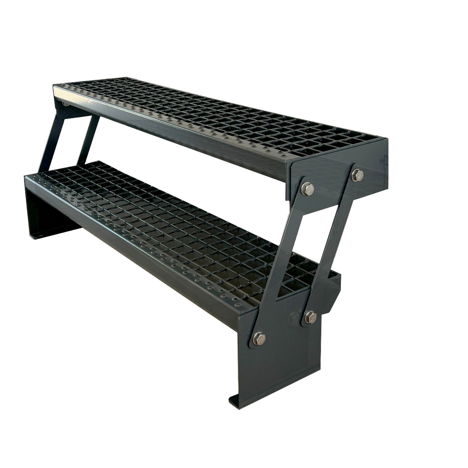 Treppe Verstellbar 2 Stu. Ganz Anthrazit H:30-43cm