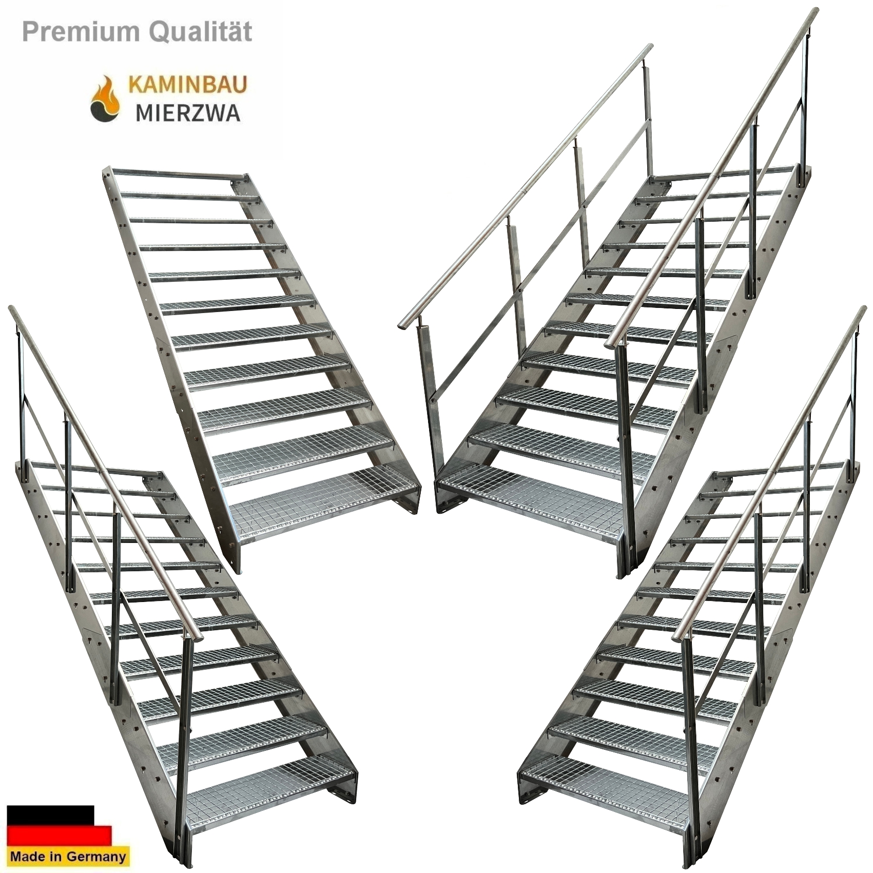 Wangentreppe Geländer 11 Stu. Verzinkt H:209cm Wangentreppe Geländer 11 Stu. Verzinkt H:209cm
