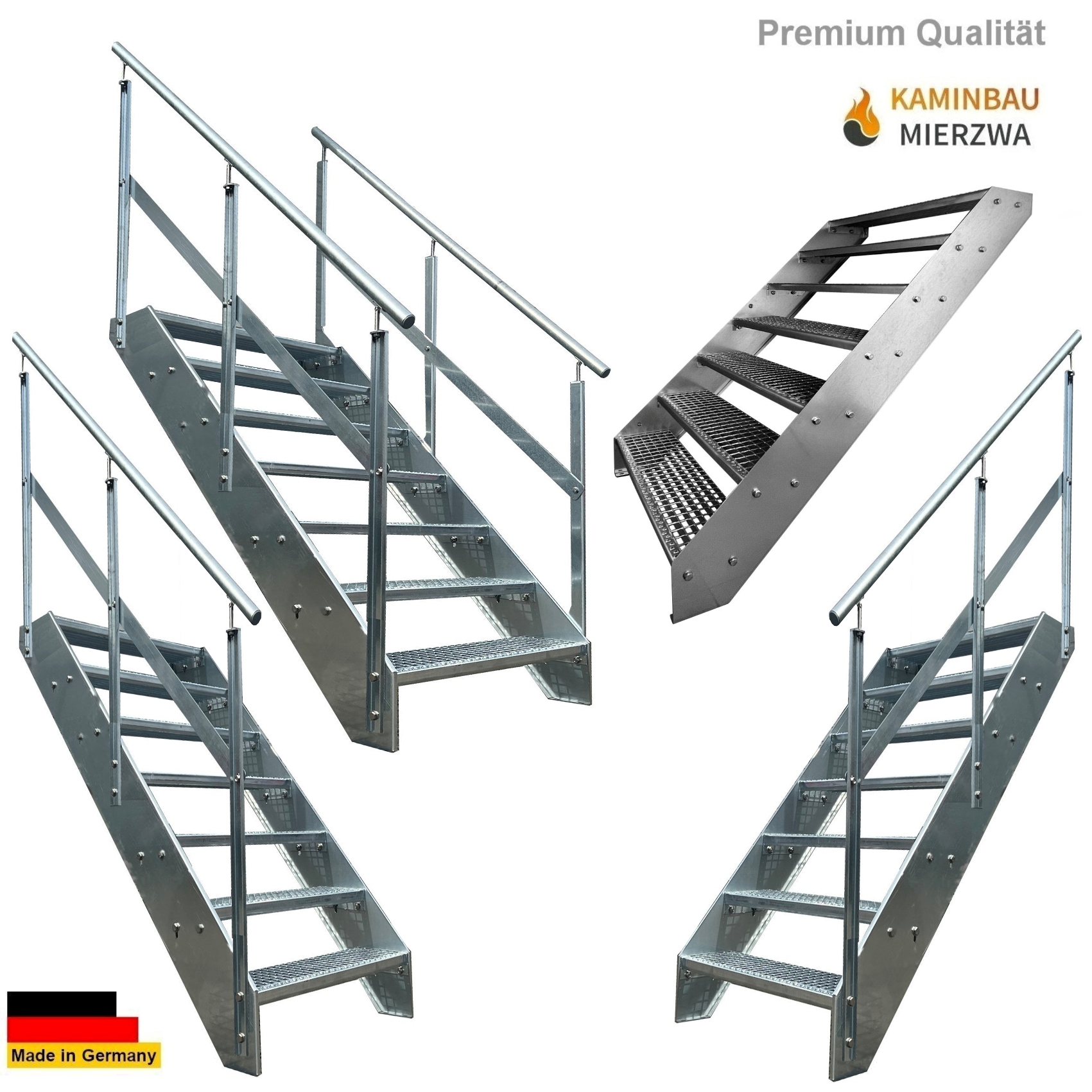 Wangentreppe Geländer 7 Stu. Verzinkt H:133cm Wangentreppe Geländer 7 Stu. Verzinkt H:133cm