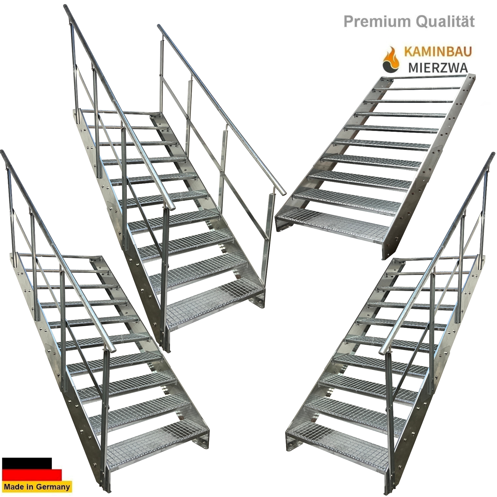 Wangentreppe Geländer 10 Stu. Verzinkt H:190cm