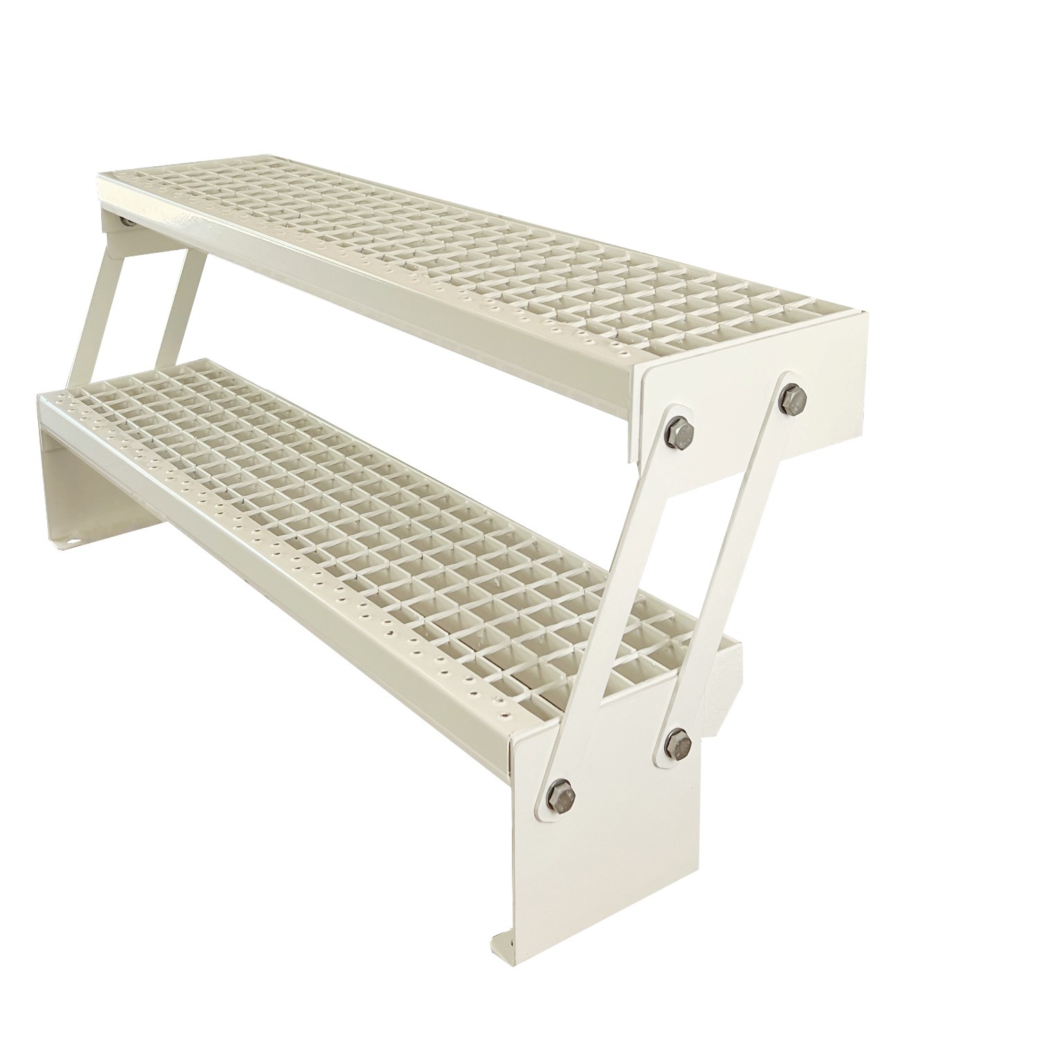 Adjustable Stairs, 2-piece set, All White, H: 30–43 cm Adjustable Stairs, 2-piece set, All White, H: 30–43 cm