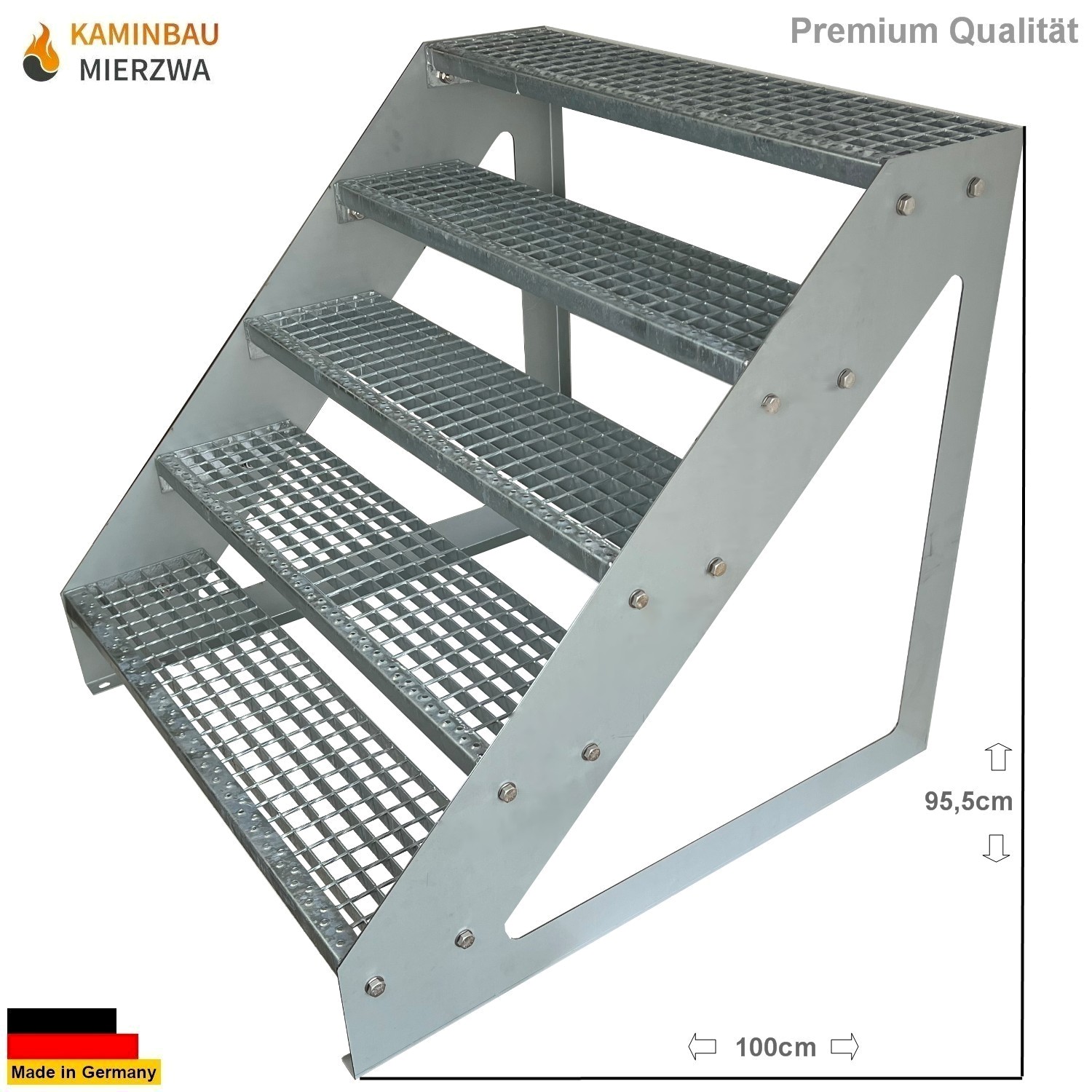 Außen Stahltreppe Freistehend 5 Stufen 95cm Verzinkt Außen Stahltreppe Freistehend 5 Stufen 95cm Verzinkt